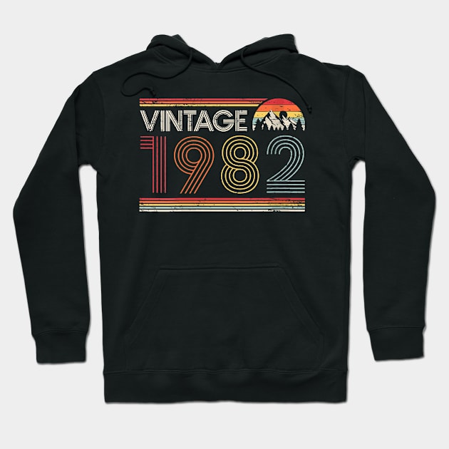 Retro Vintage 1982 Tshirt 38Th Birthday Gifts 38 Years Old Hoodie by reelingduvet